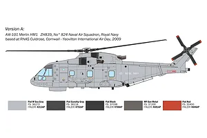 Italeri 1/72 AW-101 Merlin HM.1  Helicopter Scaled Plastic Model Kit image 3