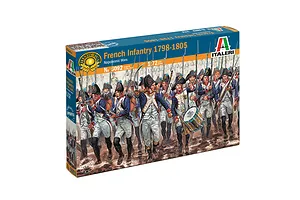 Italeri 1/72 scale French Infantry 1798-1805 Napoleonic Wars plastic model kit box packaging shown from a front-three-quarter perspective.