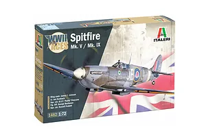 Italeri 1/72 Spitfire Mk.V / Mk.IX Aces with Super Decal Sheet Fighter Scaled Plastic Model Kit