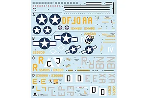 Model aircraft decal sheet for Italeri 1/72 B-17F Flying Fortress bomber featuring national insignia, squadron codes, and nose art markings.