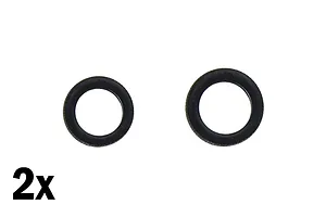 Two black rubber O-rings or small tires shown against a plain white background with a 2x label.