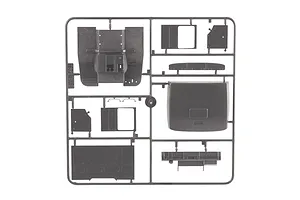 Grey plastic model kit parts sprue containing cab and interior components for the Italeri IVECO Cow-Boy Semi Truck model.