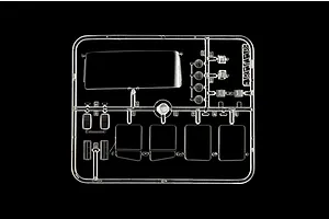 Clear plastic model kit parts sprue containing windows and lenses for the Italeri IVECO Cow-Boy Semi Truck.