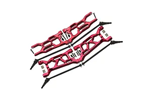 GPM Aluminium Front and Rear Suspensions Arms with CVD Driveshafts 8Pcs - Red