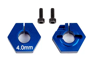 Factory Team Aluminium 12mm (+4mm) Clamping Wheel Hexes 2Pcs - Blue