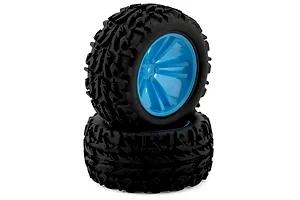 Maverick 2.8" Phantom MT Tyres on Blue Rims 2Pcs - Glued Wheels