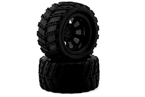 Maverick 1/10 Phantom XT Tyres on Black Rims 2Pcs - Glued Wheels