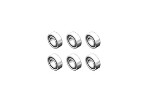 Set of six RGT rubber shielded ball bearings displayed in a two-by-three grid on a clean white background.