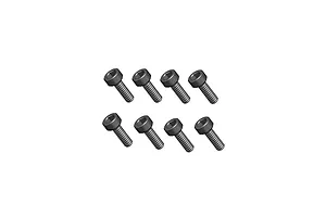 Eight RGT 1.4x5mm fine thread cap head screws arranged neatly against a clean white background.
