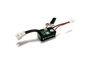 RGT WP-Mini24 waterproof brushless ESC featuring attached wiring harnesses and white connectors against a plain white background.