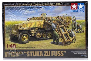 Tamiya 1/48 German Stuka Zu Fuss Ausf.D Half-Track (Mtl.SPW.Sd.Kfz) Scaled Plastic Model Kit