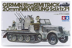 Tamiya 1/35 German 8 Ton Half-Track with 20mm Flakvierling (Sd.Kfz. 7/1) Scaled Plastic Model Kit image 17058