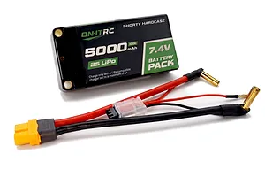 On-It RC 7.4V 5000mAh 100C 2S Hard Case Shorty LiPo Battery