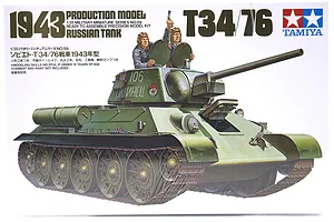 Tamiya 1/35 Russian 1943 T34/76 Tank Scaled Plastic Model Kit