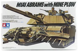 Tamiya 1/35 U.S. M1A1 Abrams Tank w/ Mine Plow Scaled Plastic Model Kit image 17082