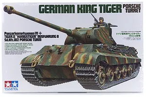 Tamiya 1/35 German King Tiger Ausf.B (Porsche Turret) (Sd.Kfz.182) Tank Scaled Plastic Model Kit