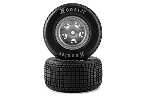 Losi 1/10 Hoosier Medium Compound Tyres on Satin Rims - Glued Wheels 2Pcs