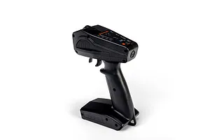 Spektrum DX3 Smart DSMR 2.4GHz RC transmitter viewed from the rear three-quarter angle against a plain white background.