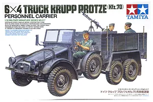 Tamiya 1/35 German Krupp Protze 6x4 Personnel Carrier (Kfz.70) Truck Scaled Plastic Model Kit image 17149
