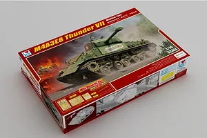 I Love Kit 1/16 scale M4A3E8 Thunder VII Medium Tank plastic model kit packaging box showing artwork.