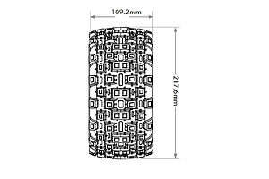 Technical dimension diagram of Jetko tyre showing 109.2mm width and 217.6mm height measurements.