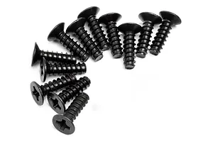 HSP 3x10mm Coarse Thread Countersunk Head Screws 12Pcs