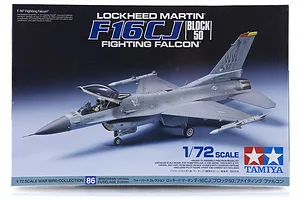 Tamiya 1/72 Lockheed Martin Block 50 F-16 CJ Fighting Falcon Jet Scaled Plastic Model Kit image 17237