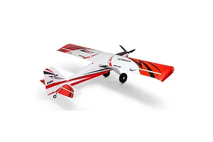 High-angle studio shot of the E-Flite Turbo Timber Evolution 1.5m RC airplane against a white background.