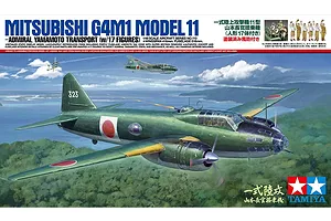 Tamiya 1/48 Mitsubishi G4M1 Model 11 Yamamoto Transporter Scaled Plastic Model Kit image 17290
