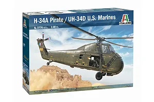 Italeri 1/48 H-34A Pirate /UH-34D U.S. Marines Helicopter Scaled Plastic Model Kit
