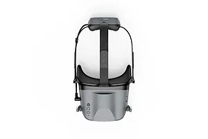 Top-down view of BetaFPV VR04 HD Pro FPV drone goggles with grey chassis and adjustable headband.