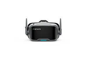 BetaFPV FPV drone goggles viewed from the front against a clean white background, showing dual antennas and branding.