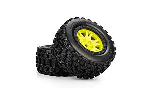 Pro-Line 1/5 Badlands MX43 Pro-Loc Limited Edition Tyres on Yellow/Black Impulse Rims - Beadlocked Wheels 2Pcs