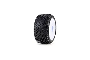 Pro-Line 1/28 Prism Carpet Tyre mounted on a white dish rim against a white background.