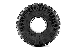 Pro-Line Chisel II 2.2 inch RC crawler tyre viewed from the side, showing detailed tread patterns and embossed sidewall lettering.