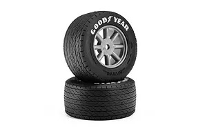 Pro-Line 1/12 Goodyear Blue Streak VTA Front Tyres on Grey Rims - Glued Wheels 2Pcs