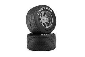 Pro-Line 1/12 Goodyear Blue Streak VTA Rear Tyres on Grey Rims - Glued Wheels 2Pcs