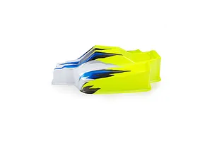 Pro-Line 1/8 Sector Hase Limited Edition Painted Body Shell in yellow, blue, black, and white.