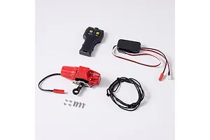 FMS 1/10 Single-Power Electric Winch and Controller Set - Red