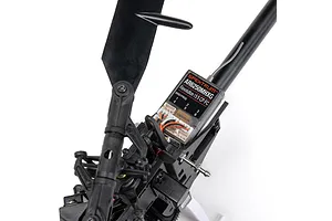 Close-up of the Spektrum flight controller installed in the Blade Revolution 155 CP helicopter.