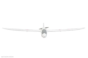 Front view of the Arrows RC Prodigy 1400mm trainer airplane against a white background.