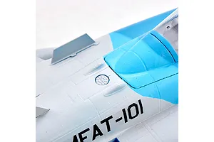 Close up view of the fuselage, canopy, and markings on the FMS F/A-18 Hornet RC jet plane.