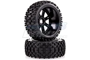 Louise 3.3" B-Uphill Tyres on Black Spoke Rims - Glued Buggy Wheels w/ Foam 2Pcs image 17752