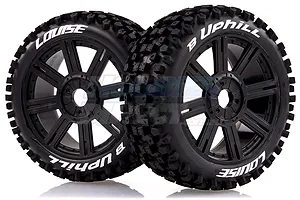 Louise 3.3" B-Uphill Tyres on Black Spoke Rims - Glued Buggy Wheels w/ Foam 2Pcs image 17753