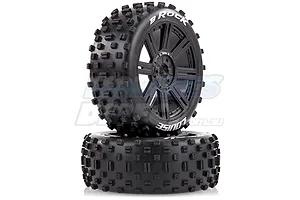 Louise 3.3" B-Rock Tyres on Black Spoke Rims - Glued Buggy Wheels w/ Foam 2Pcs image 17755