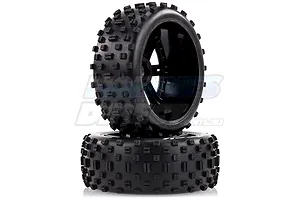 Louise 3.3" B-Rock Tyres on Black Spoke Rims - Glued Buggy Wheels w/ Foam 2Pcs image 17756