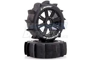 Louise 84mm B-Paddle Tyres on Black Spoke Rims - Glued Buggy Wheels w/ Foam 2Pcs image 17760