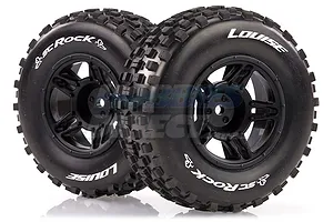 Louise 2.2/3.0" SC-Rock Tyres on Black Spoke Rims - Glued Short Course Wheels w/ Foam 2Pcs image 17775