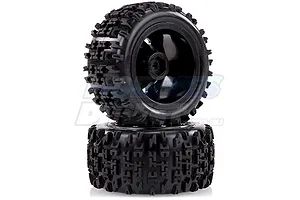 Louise 2.2" ST-Pioneer Tyres on Black Spoke Rims - Glued Truck Wheels w/ Foam 2Pcs image 17789