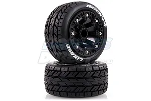 Louise 2.2" ST-Rocket Tyres on Black Spoke Rims - Glued Truck Wheels w/ Foam 2Pcs image 17797
